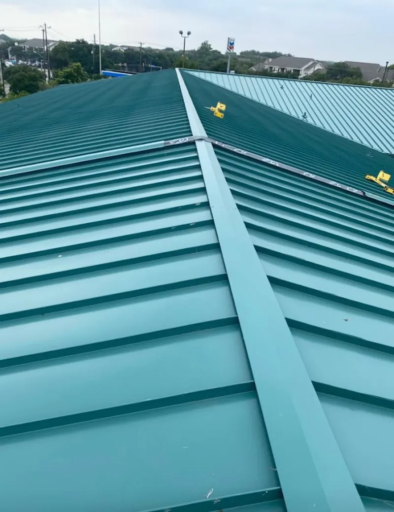 Green commercial metal roof ridge and valley for Metal Roof Repair in Diamond Bar